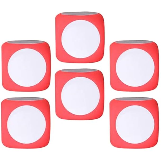 rayihni 6 PIECES DRY ERASE DICE DIY FOAM ROUNDED DICE WRITING DICE 6 SIDES COUNT CUBES GIANT BLANK DICE LARGE BLANK GAME DICE FOR TEACHING - Image 1